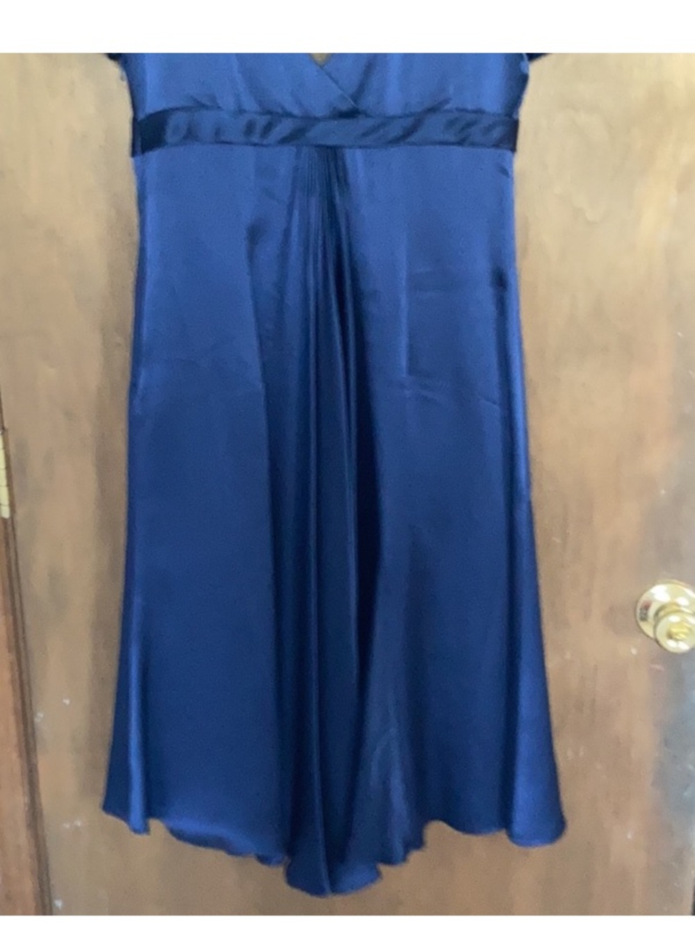Melissa Sweet silk navy blue dress size 4 - Picture 12 of 17